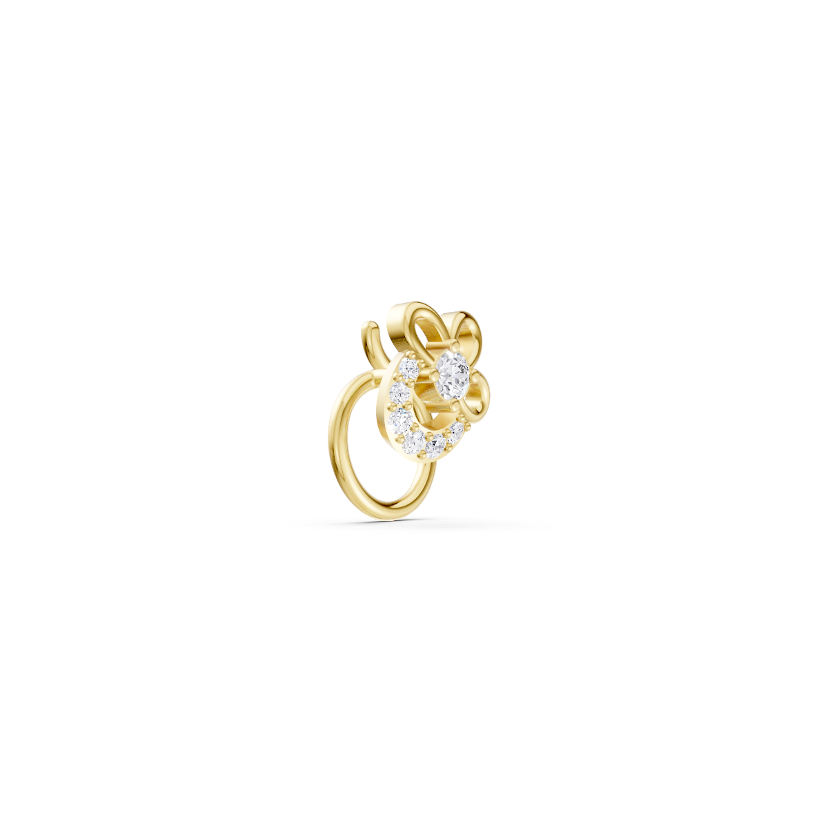 Petal Diamond Nose Pin view 3